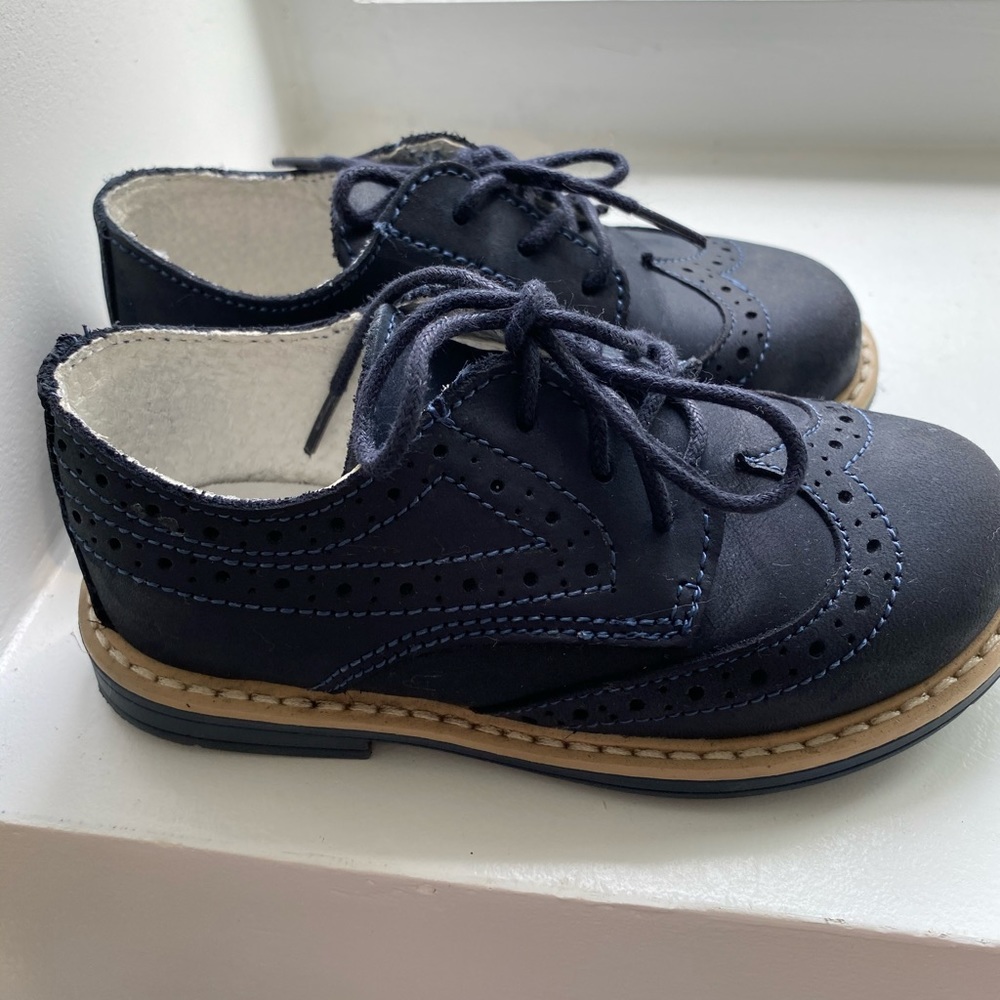 Kids Navy Blue Lace-Up Shoes